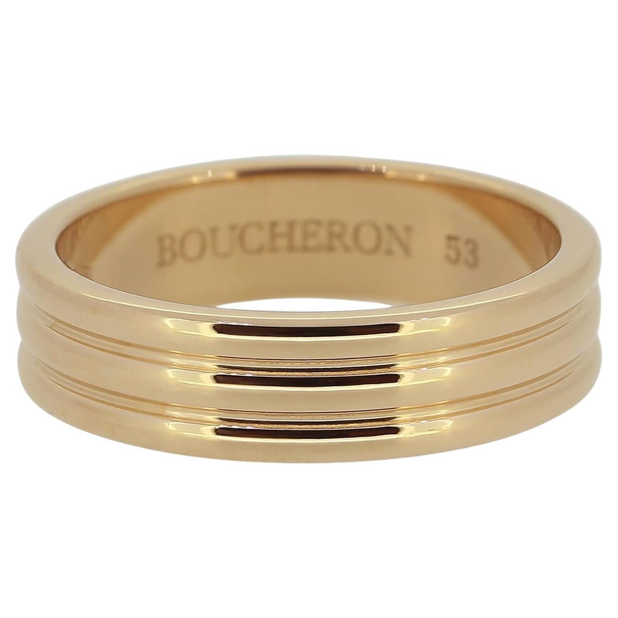 Boucheron Gordon Wedding Band Ring Size M 1/2 (53) For Sale