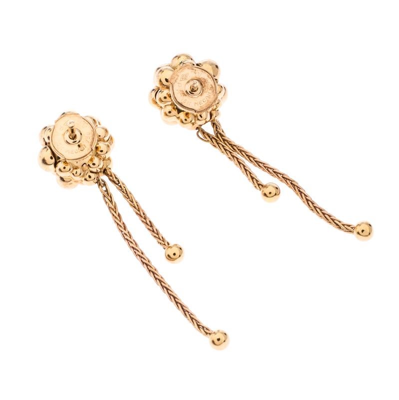 Contemporary Boucheron Grains de Mure 18K Rose Gold Tassel Stud Earrings