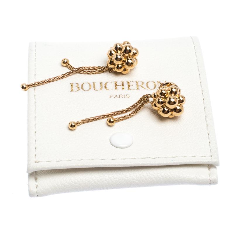 Women's Boucheron Grains de Mure 18K Rose Gold Tassel Stud Earrings