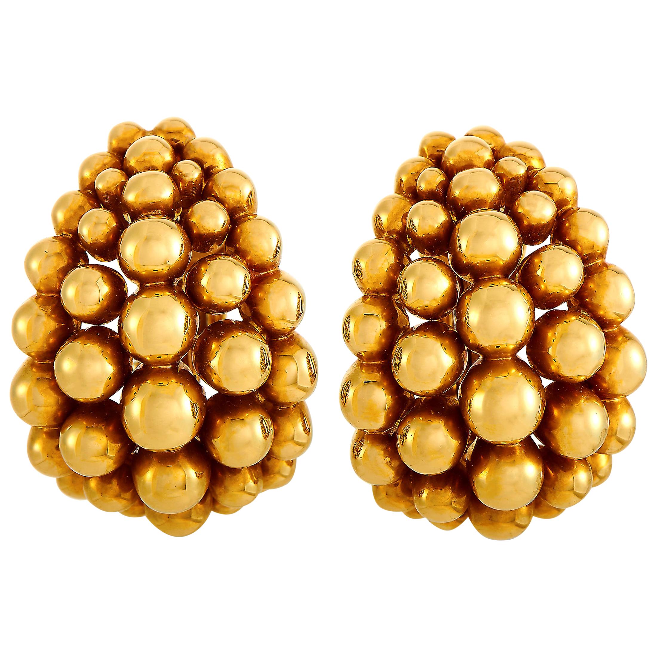 Boucheron Grains de Raisin 18 Karat Yellow Gold Earrings