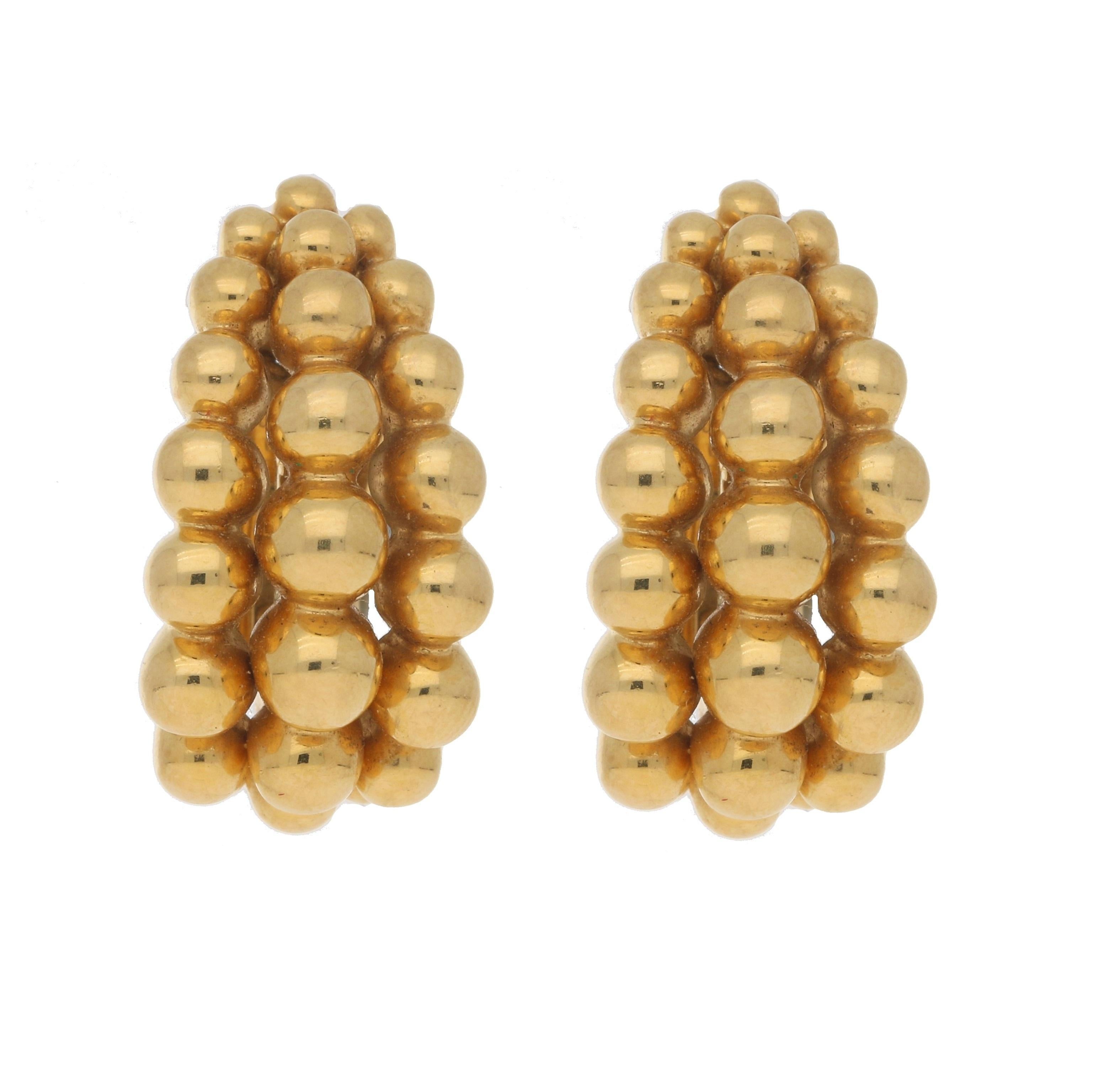 Boucheron 'Grains de Raisin' Bubble Earrings Set in 18k Yellow Gold