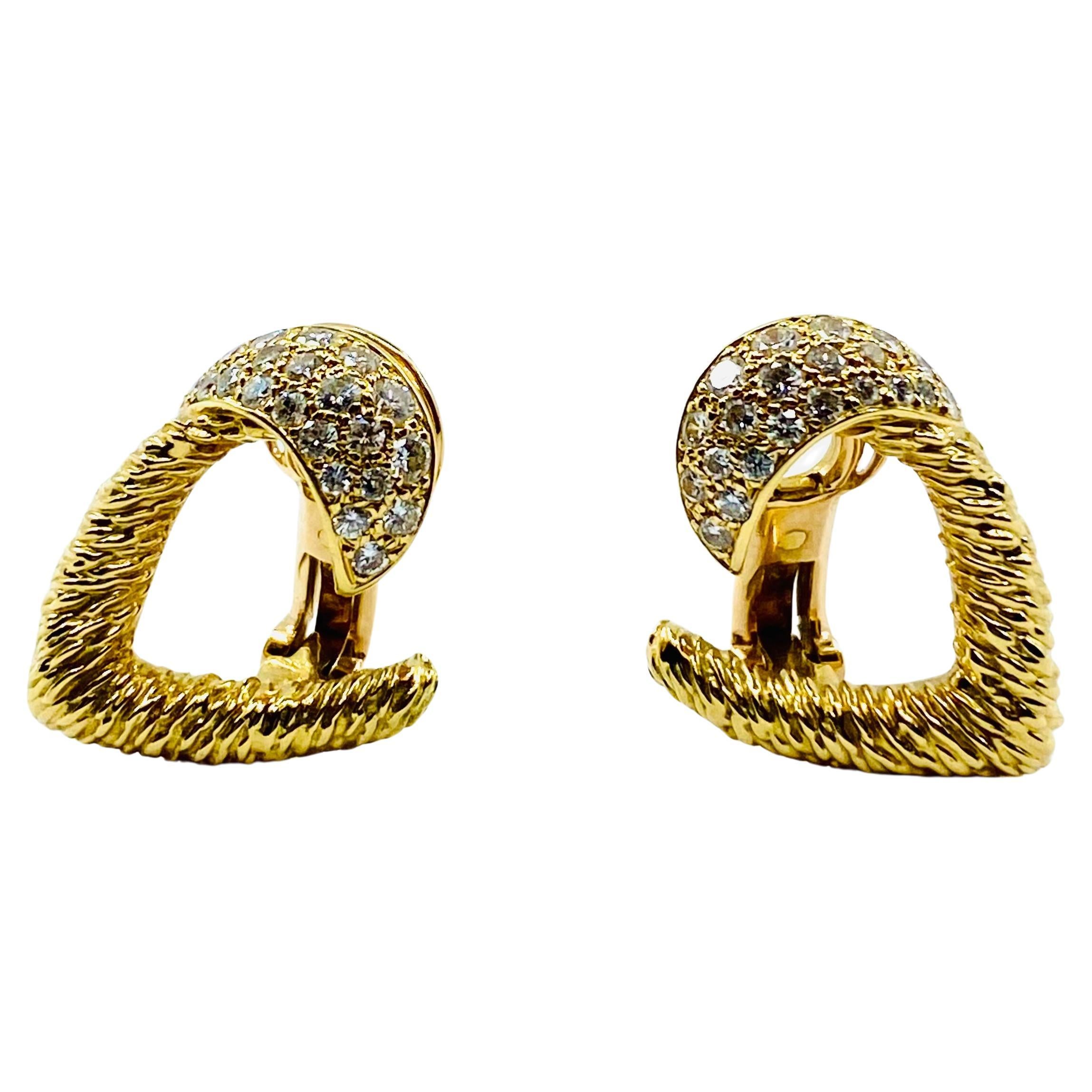 Boucheron Heart Earrings Diamond 18k Gold For Sale