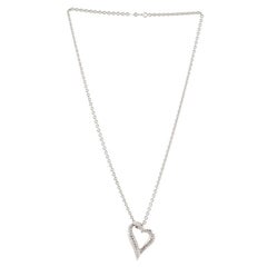Boucheron Heart Pendant Necklace 18K White Gold with Diamonds