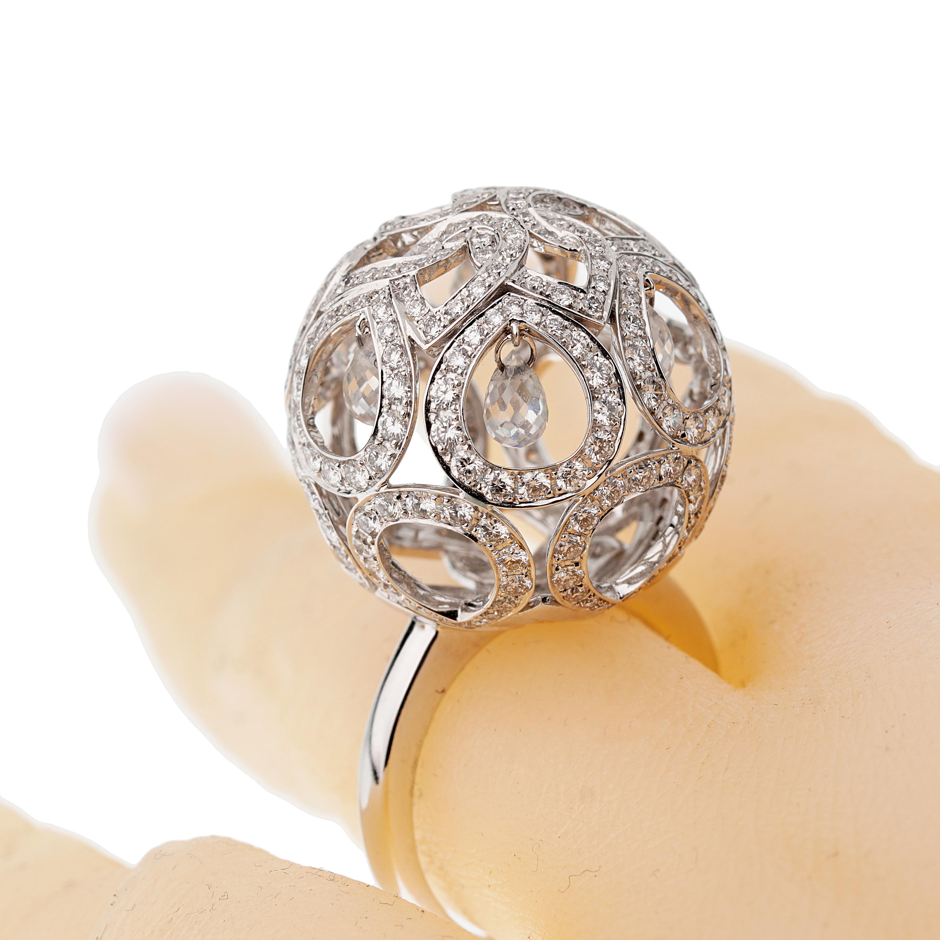 Round Cut Boucheron High Jewelry Diamond Cocktail Ring