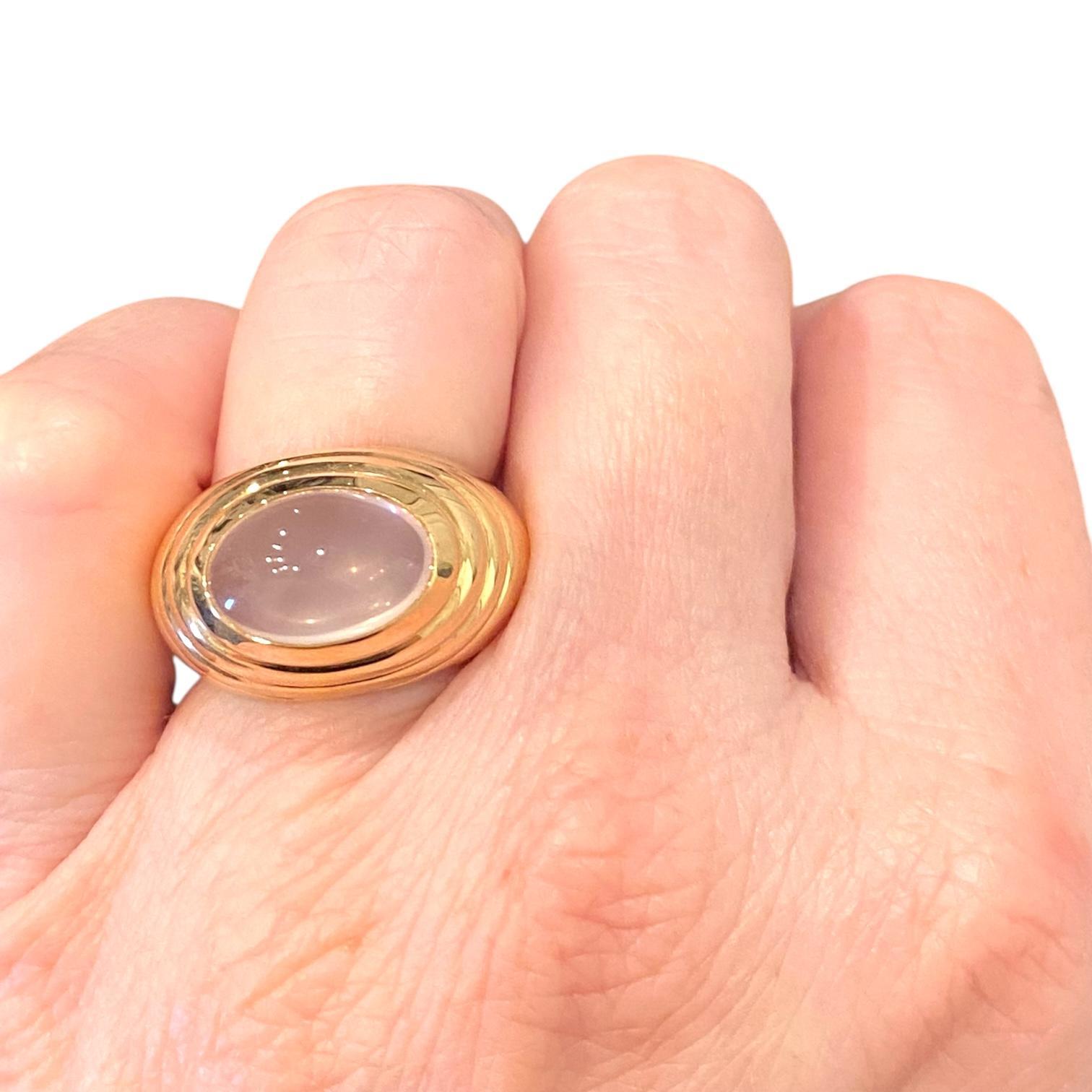 Anello Boucheron Jaipur in oro rosa 18 carati al quarzo rosa in vendita 5