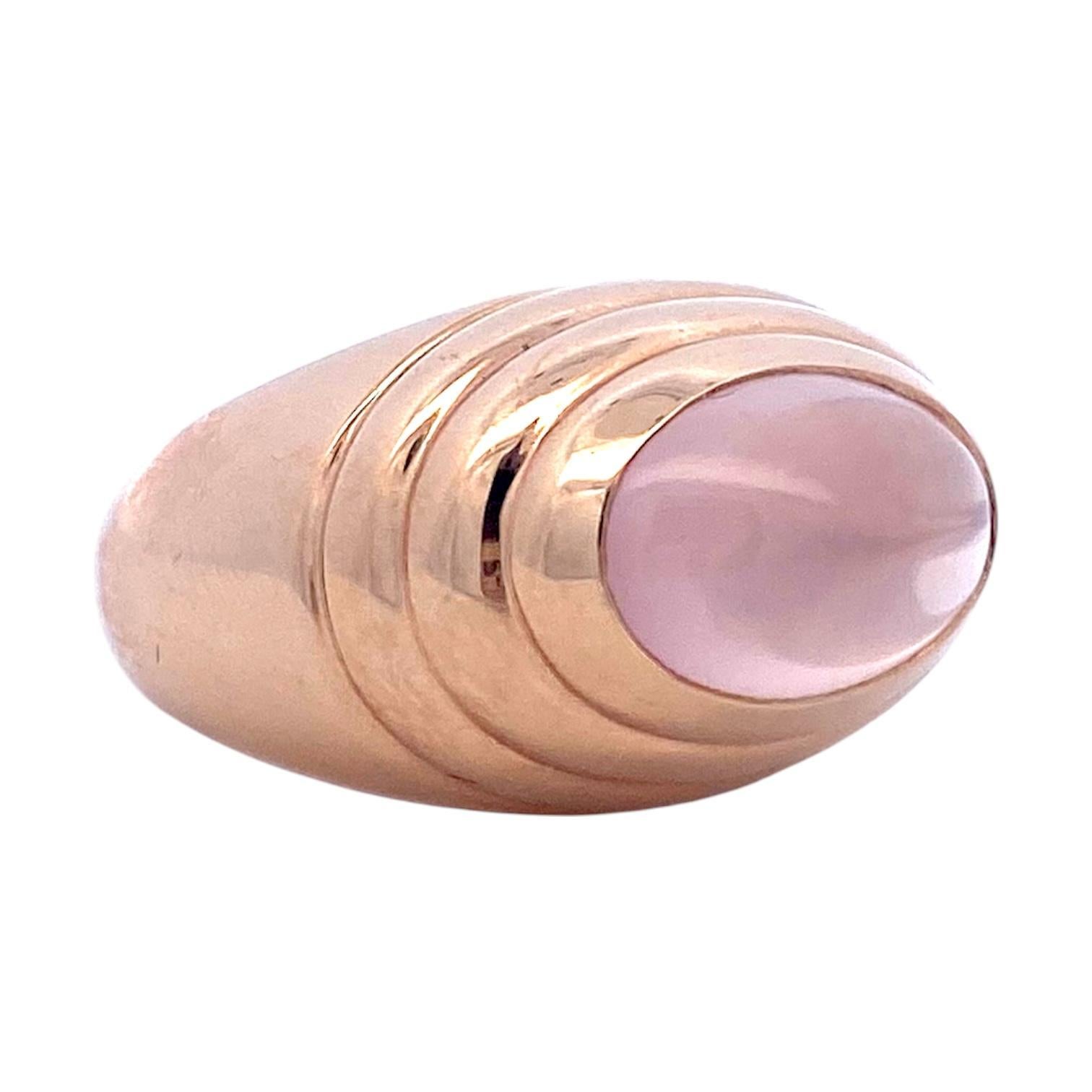 Anello Boucheron Jaipur in oro rosa 18 carati al quarzo rosa In condizioni buone in vendita a Henderson, NV
