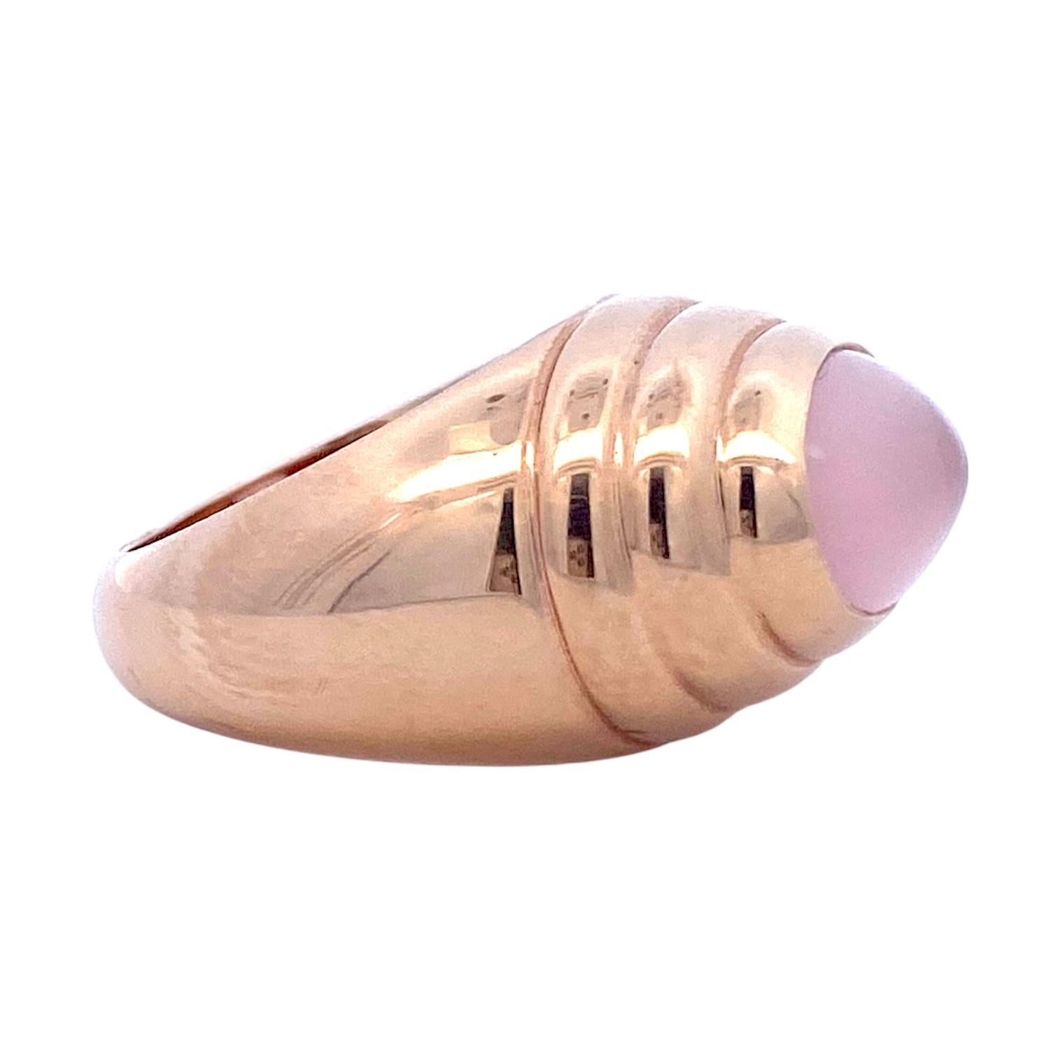 Donna Anello Boucheron Jaipur in oro rosa 18 carati al quarzo rosa in vendita