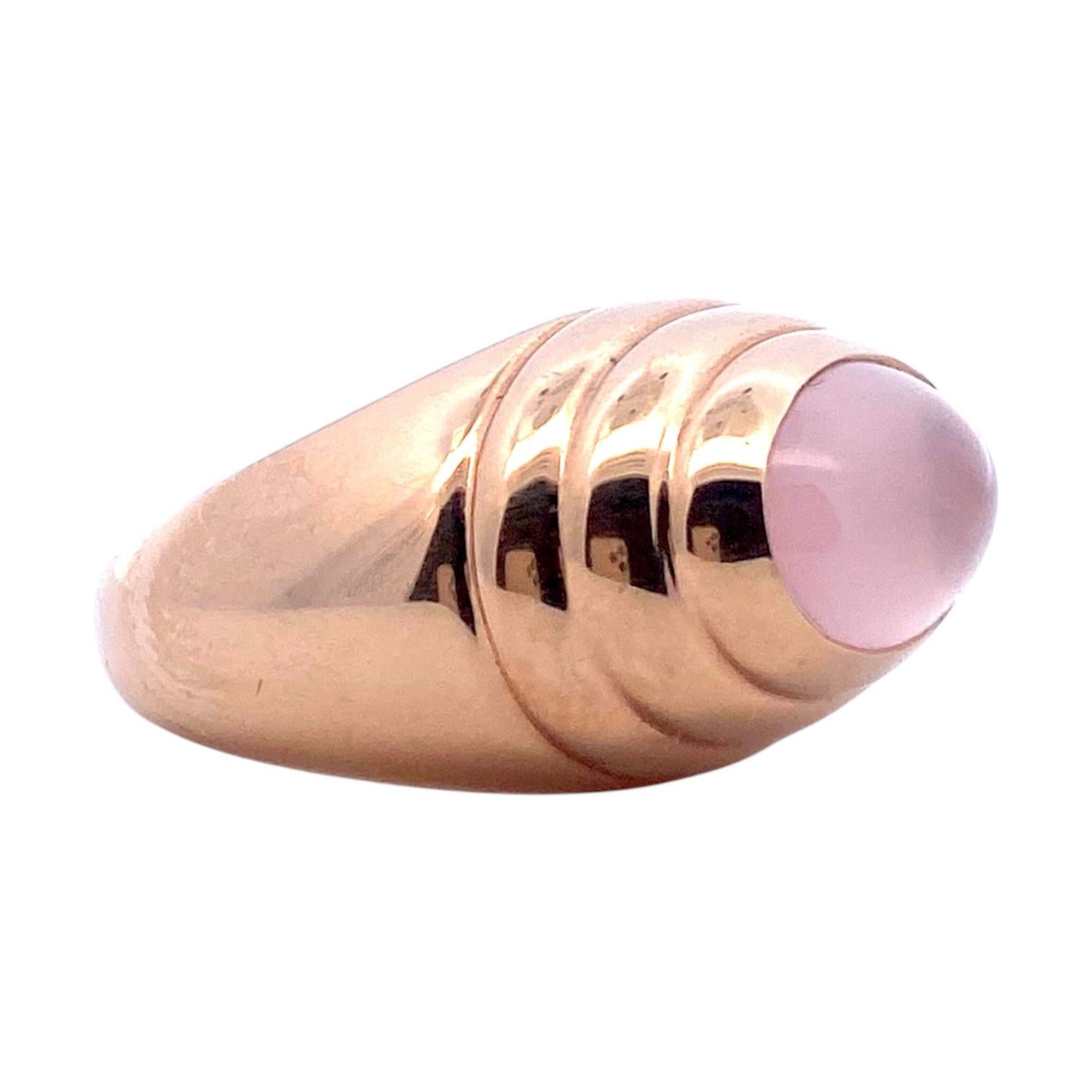Anello Boucheron Jaipur in oro rosa 18 carati al quarzo rosa in vendita 1
