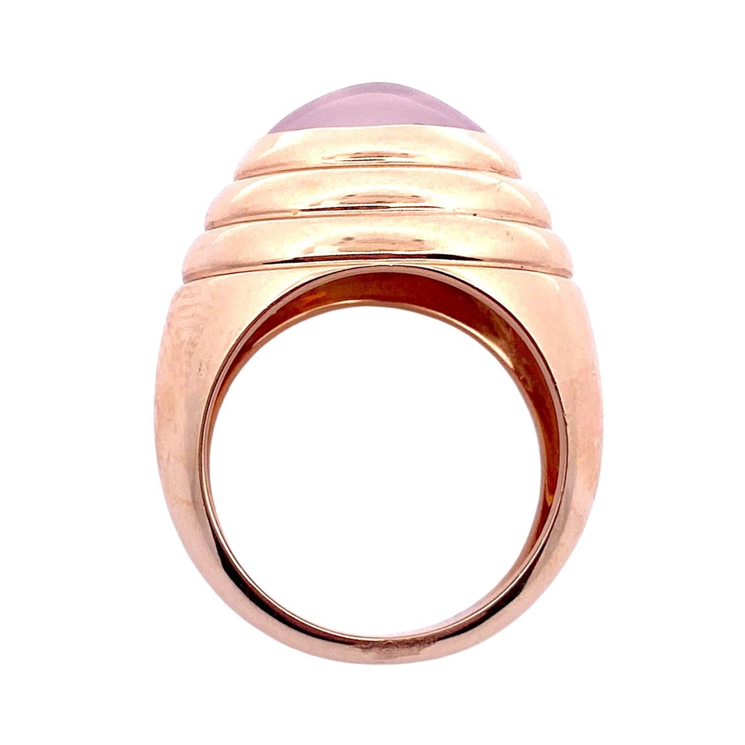 Anello Boucheron Jaipur in oro rosa 18 carati al quarzo rosa in vendita 2