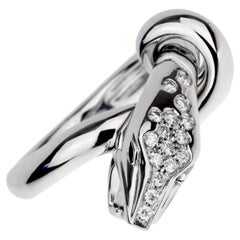 Boucheron Kaa Diamond Snake 18k White Gold Cocktail Ring Sz 5