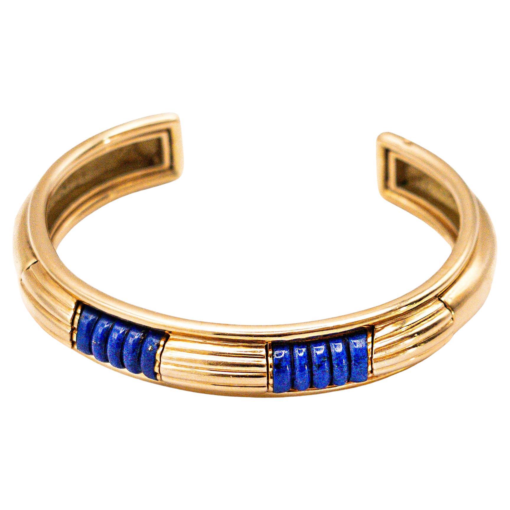 Boucheron Lapis and 18K Gold Bracelet