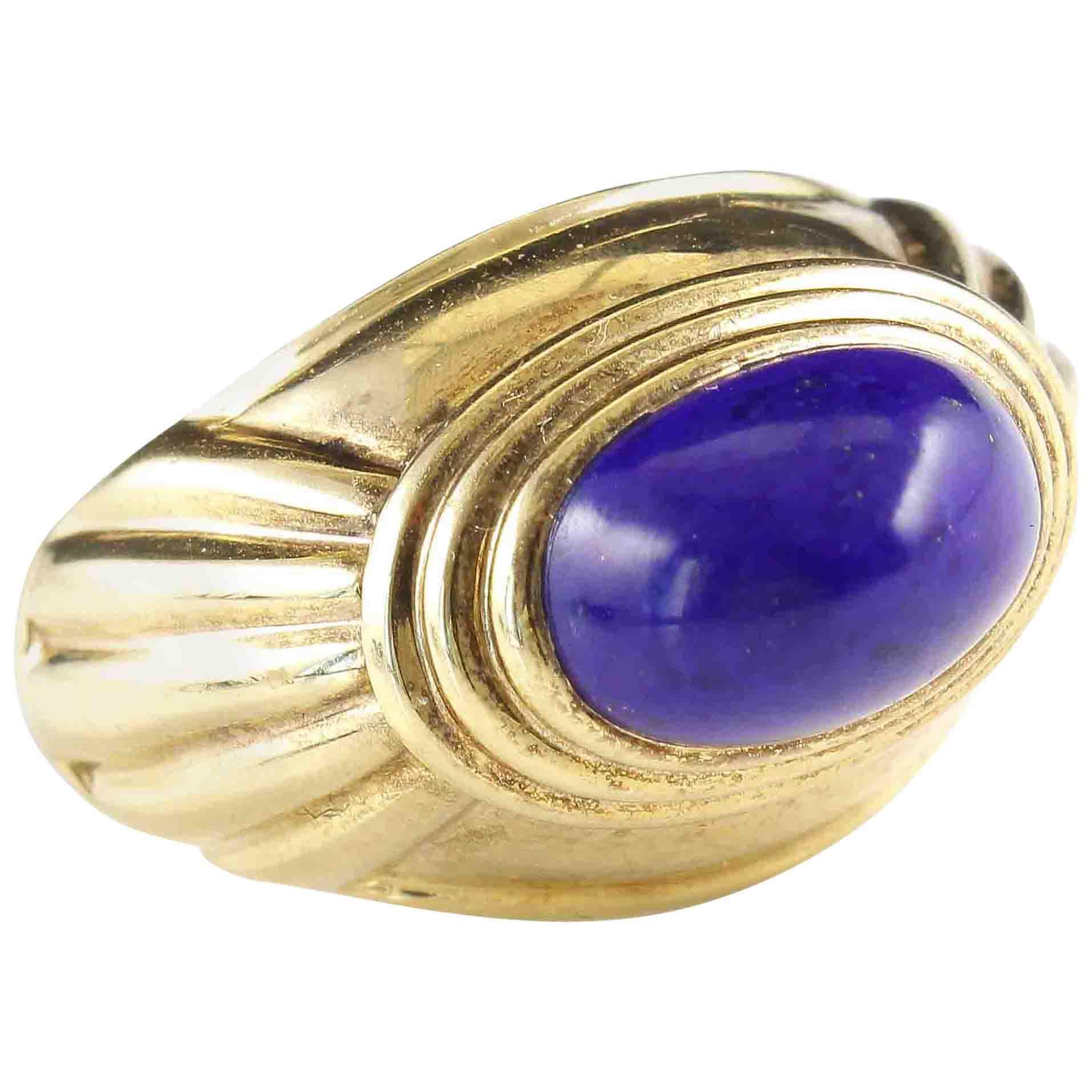 Boucheron Lapis Gold Dome Ring