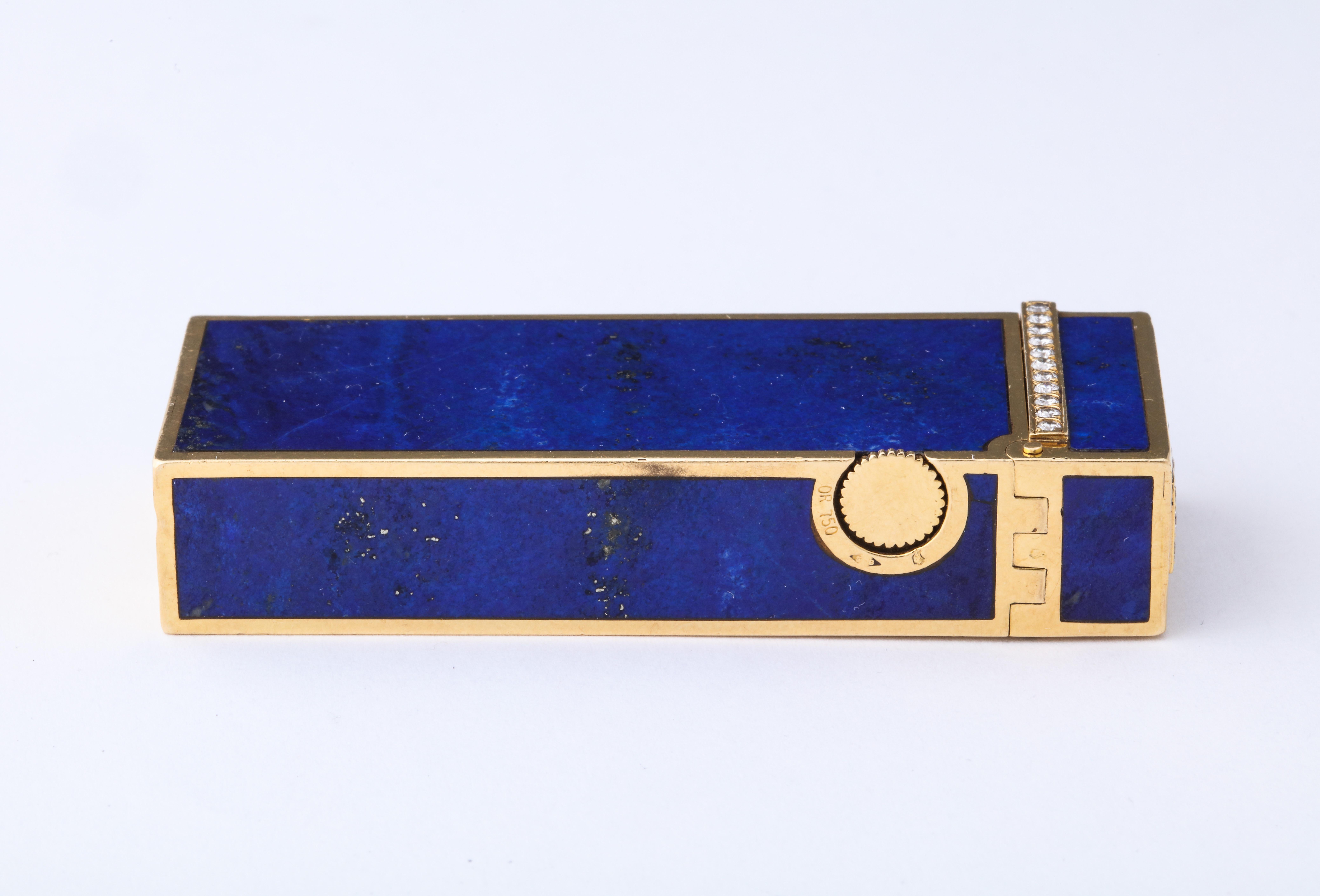 Boucheron Lapis-Lazuli Gold Lighter and Pen Set 5