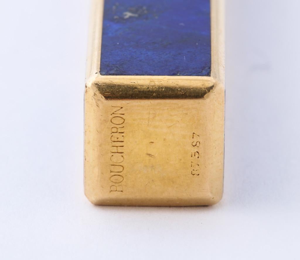 Boucheron Lapis-Lazuli Gold Lighter and Pen Set 6