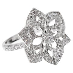 Boucheron Großer Blumen-Diamant-Cocktailring aus Weißgold Gr. 6 1/4