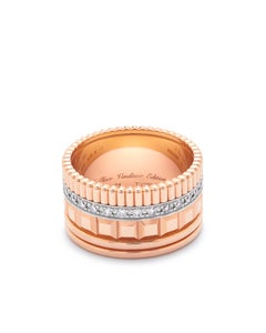Boucheron large rose gold and diamond Radiant ring