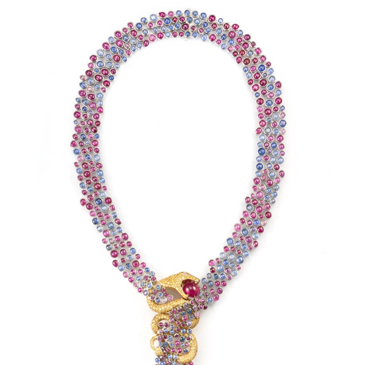 Taille cabochon Boucheron, collier serpent du 150e anniversaire