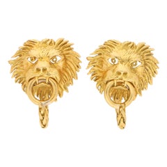 Boucheron Lion Door Knocker Cufflinks in 18 Carat Yellow Gold