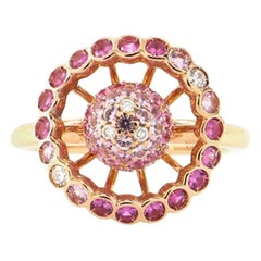 Bague Ma Jolie Boucheron en or rose 18 carats avec saphirs roses et diamants