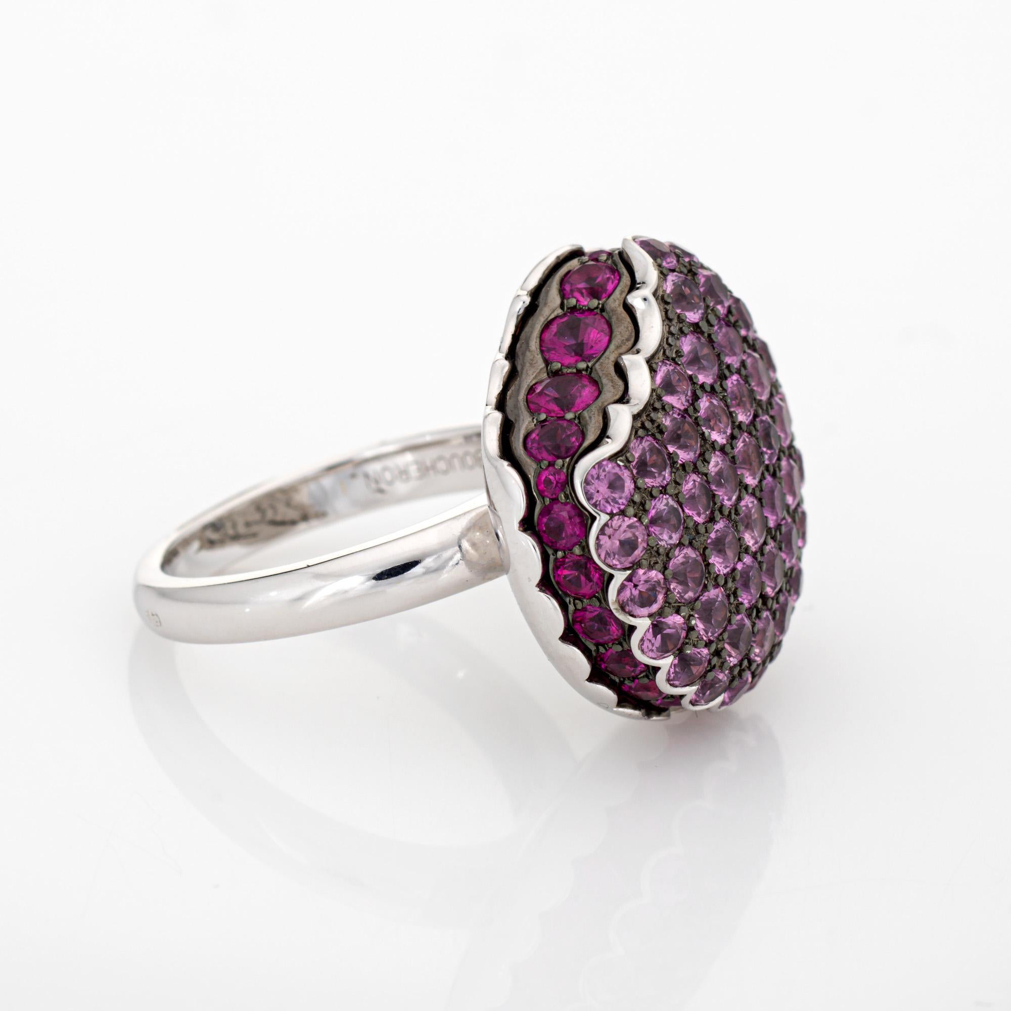 Contemporary Boucheron Macaron Ring Pink Sapphire Ruby Tentation 6.25 Estate Fine Jewelry