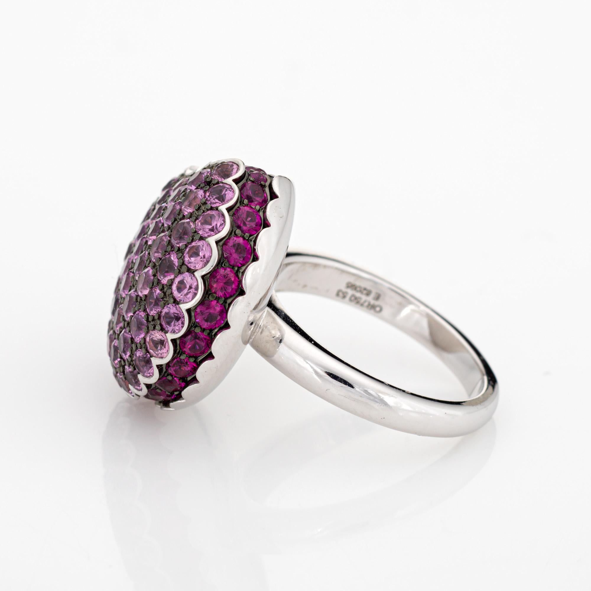 Round Cut Boucheron Macaron Ring Pink Sapphire Ruby Tentation 6.25 Estate Fine Jewelry