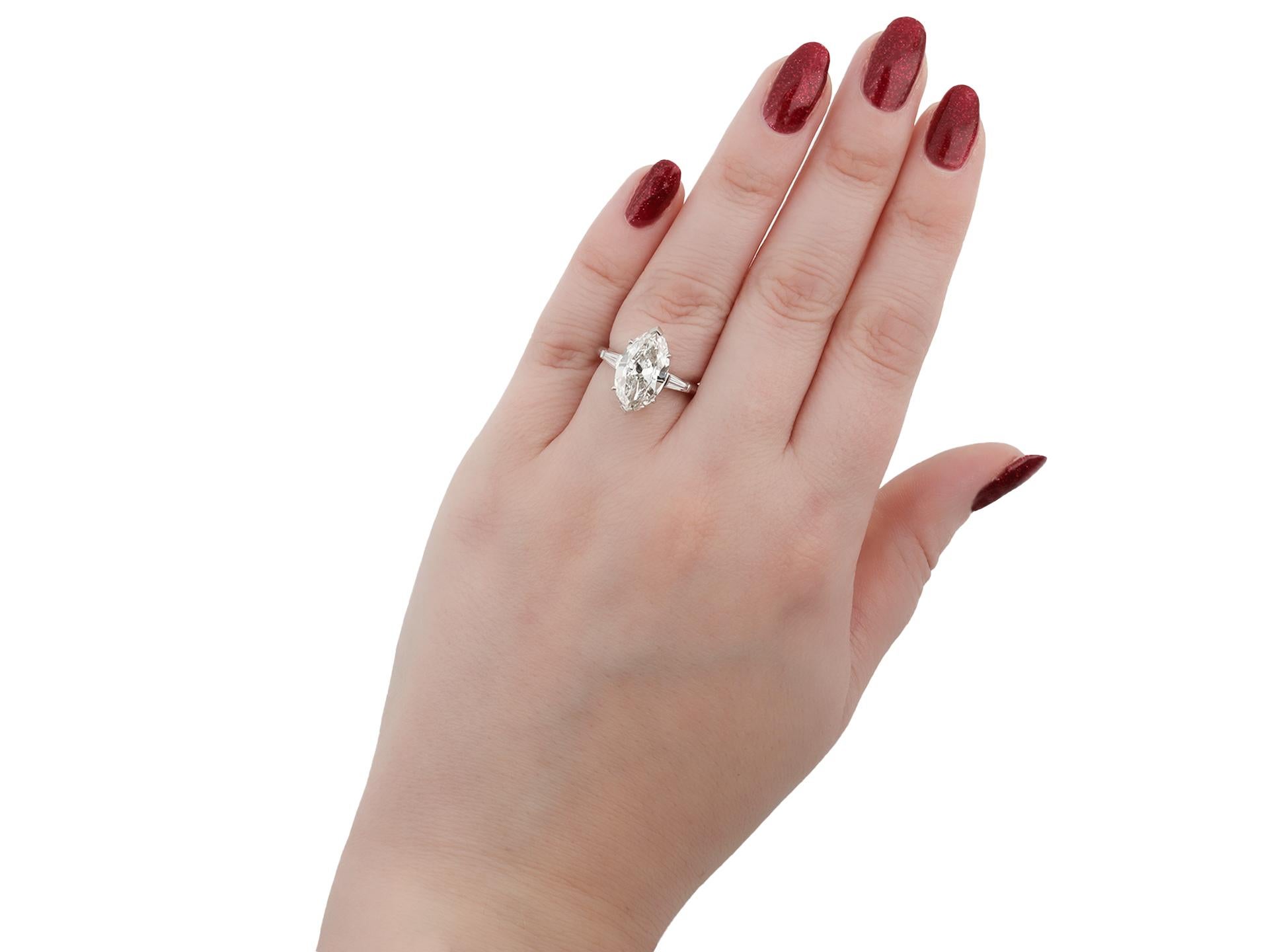 Boucheron Marquise Shape Diamond Ring, French, Circa 1950 In Good Condition In London, GB