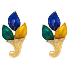 Boucheron Mid Century Diamant Ohrringe aus 18k Gelbgold