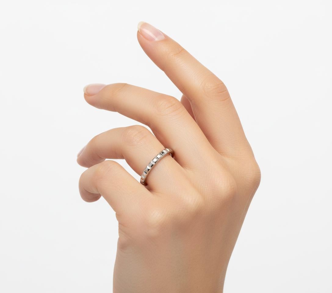 da uomo o donna Boucheron Mini Clou de Paris Platinum Ring in vendita