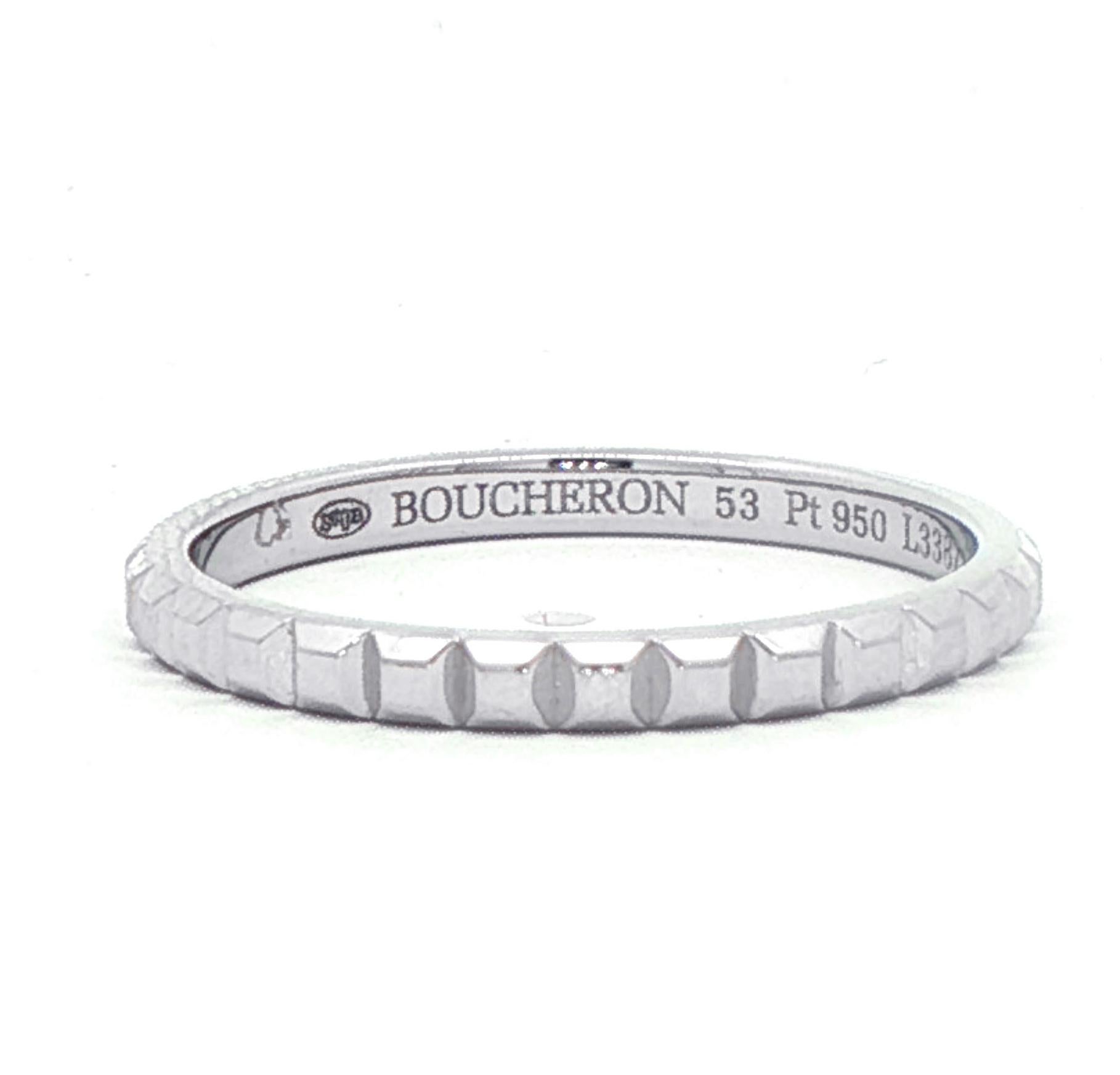 Boucheron Mini Clou de Paris Platinum Ring in vendita 4