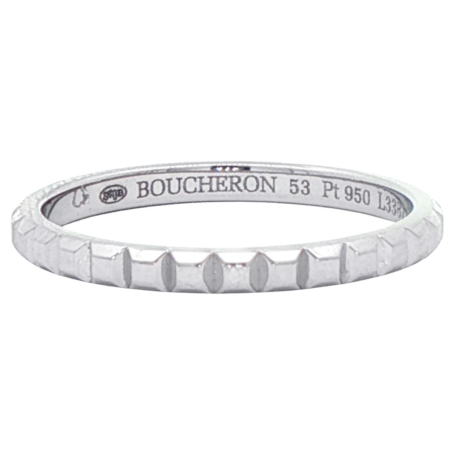 Boucheron Mini Clou de Paris Platinum Ring