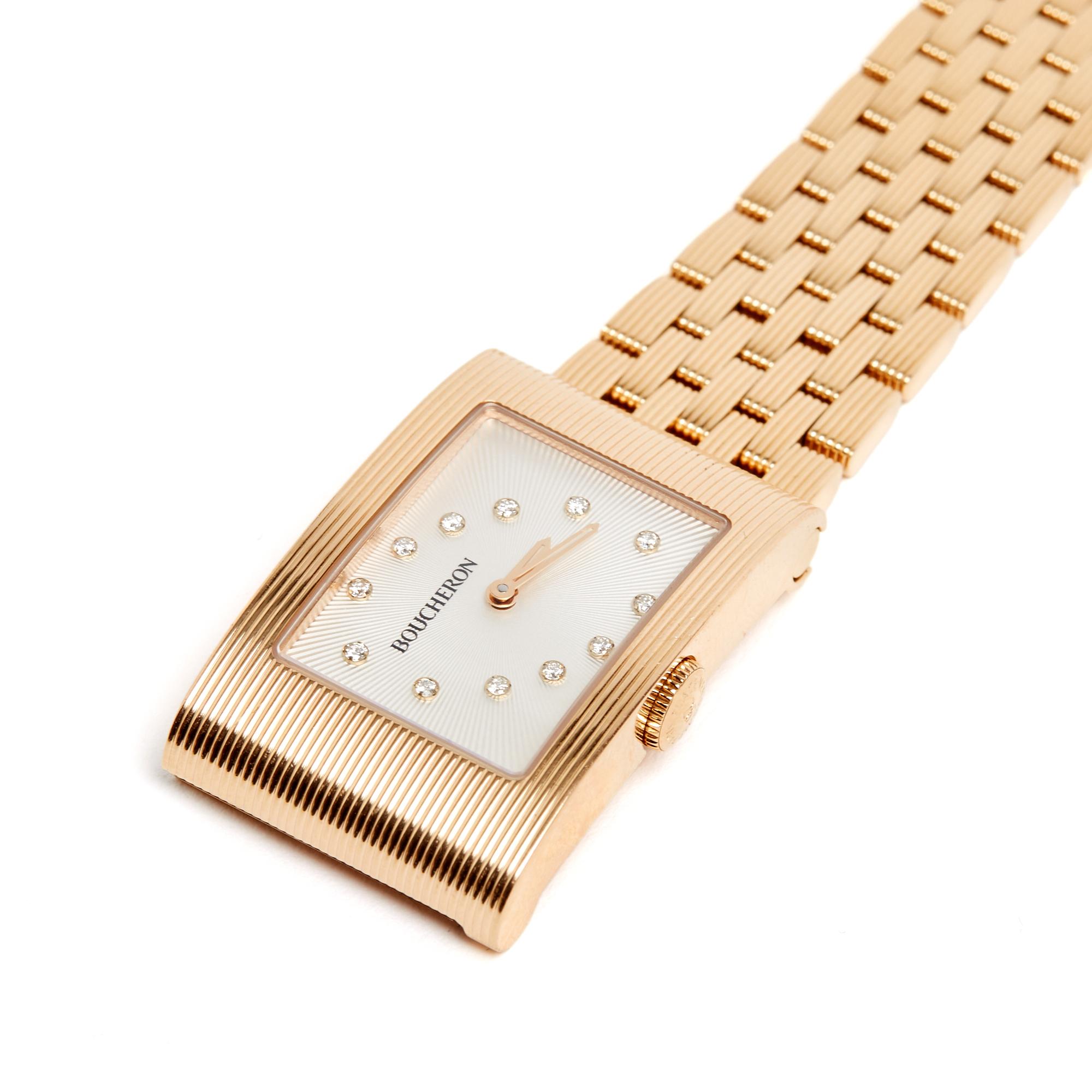 Art déco Montre Grand Modèle Grand Modèle à quartz Diamants Boucheron en vente