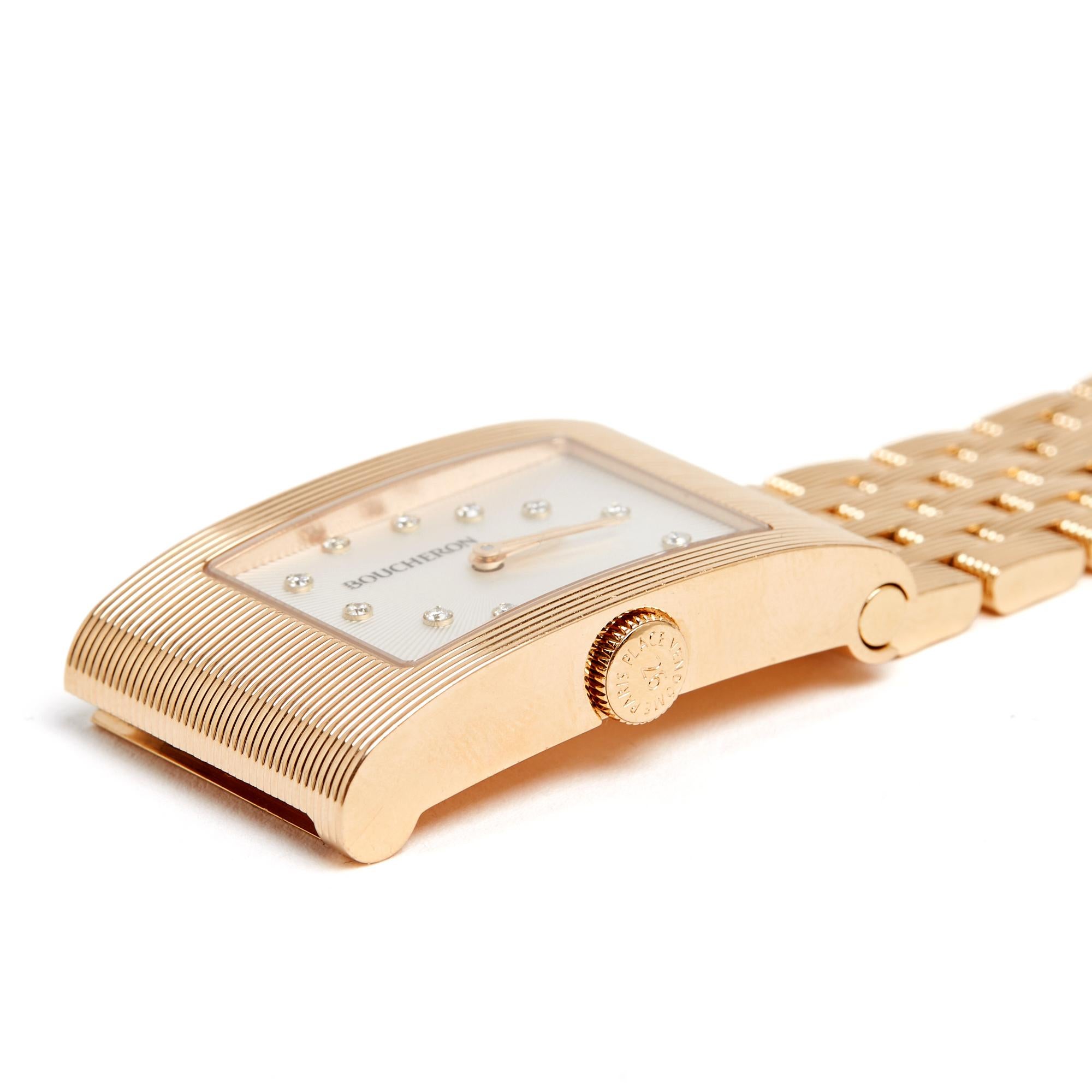 Montre Grand Modèle Grand Modèle à quartz Diamants Boucheron Bon état - En vente à PARIS, FR
