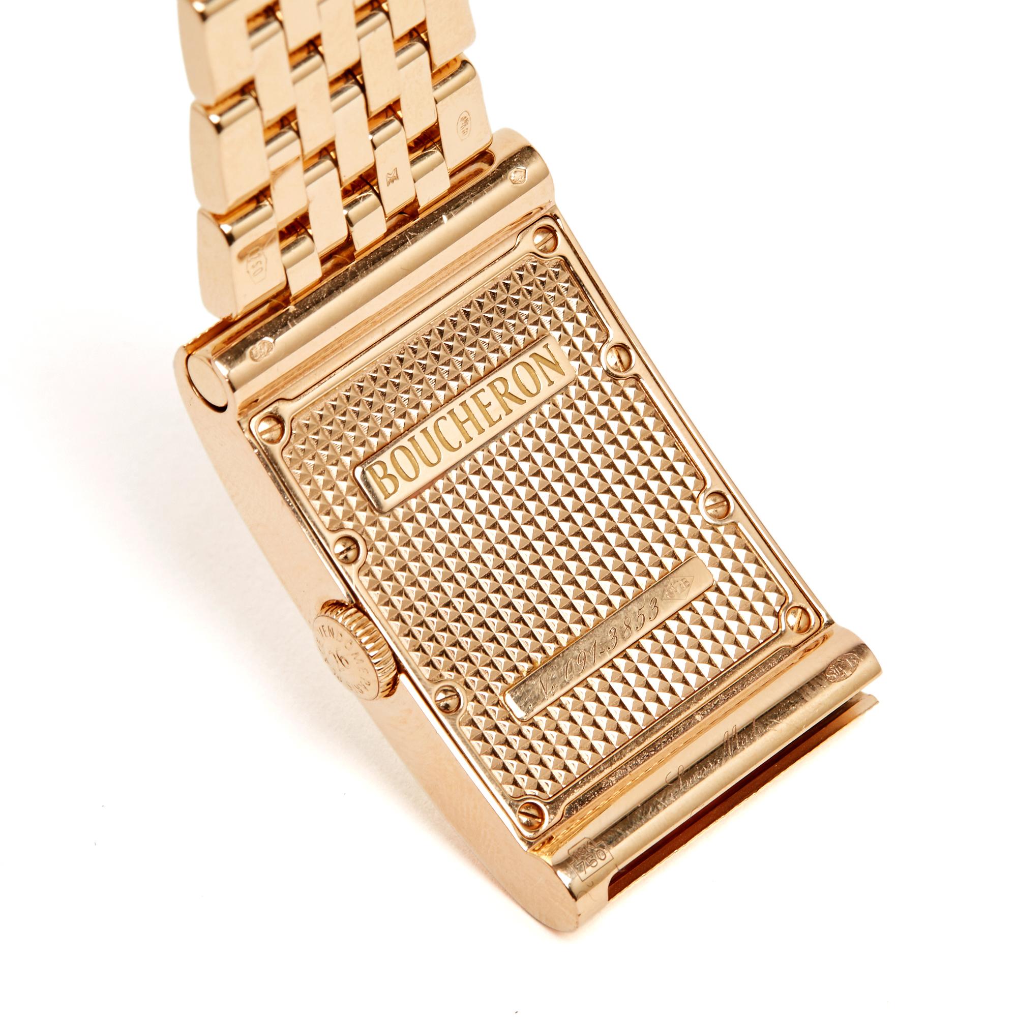 Montre Grand Modèle Grand Modèle à quartz Diamants Boucheron en vente 1