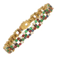 Boucheron Multi Gem Set Bracelet in 18 Carat Yellow Gold