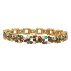 Boucheron Multi Gem Set Bracelet in 18 Carat Yellow Gold