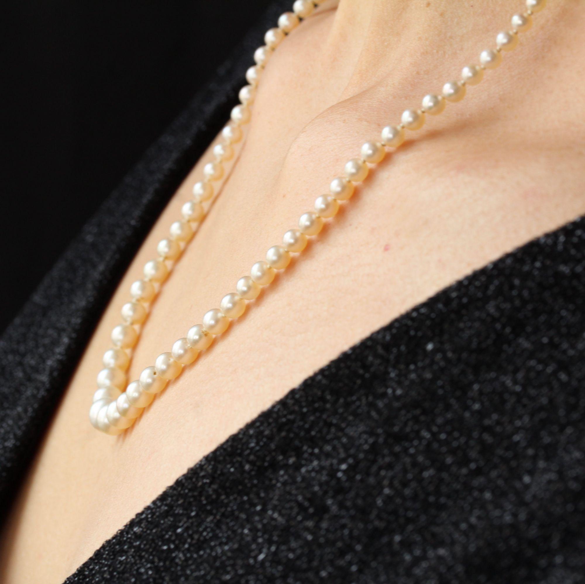 Boucheron Natural Pearl Certified Diamonds 18 Karat White Gold Clasp Necklace 3