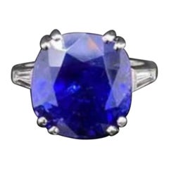Boucheron Natural Untreated 12.80 Carat Sapphire Diamond Ring Set in Platinum