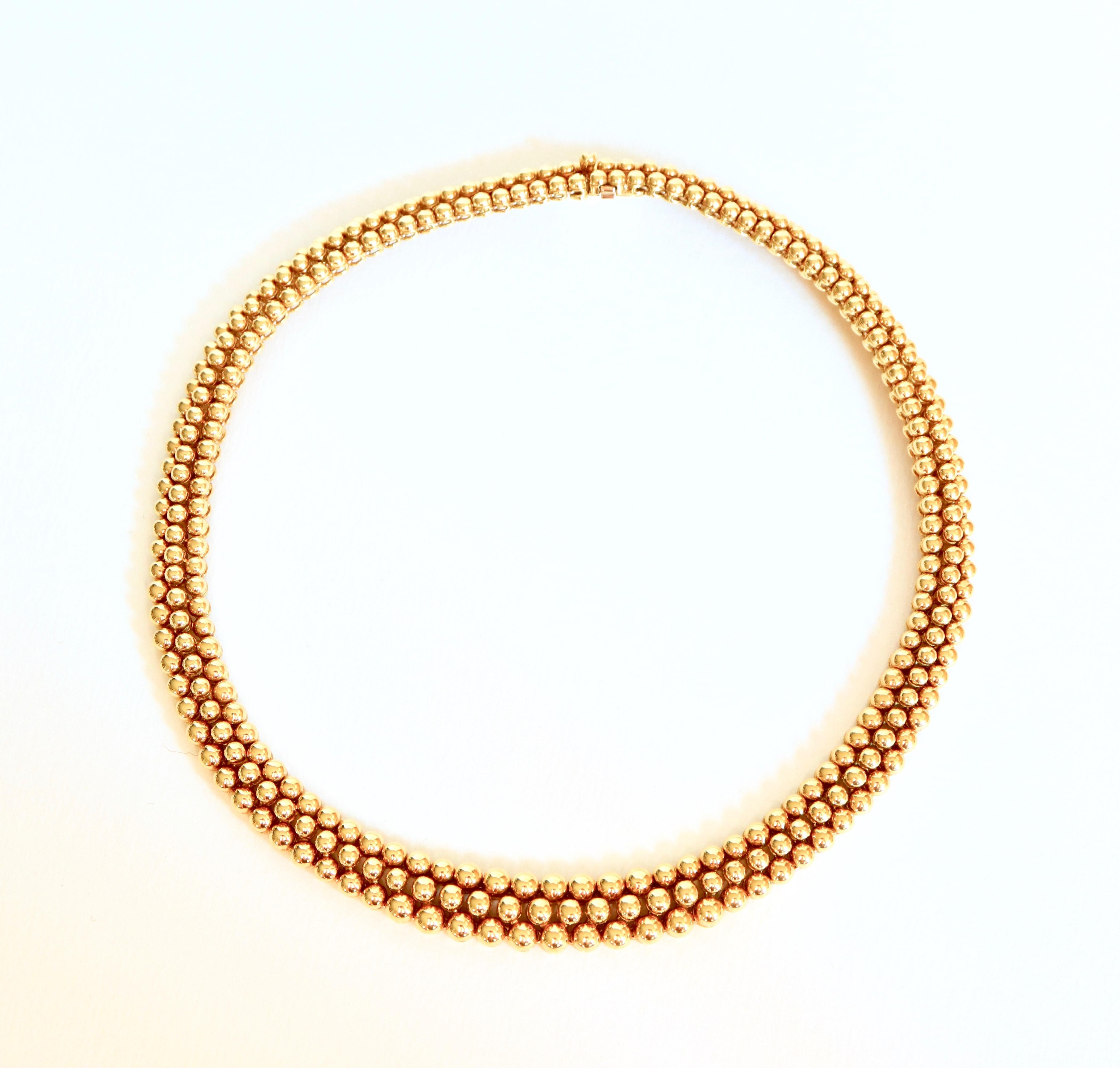 Collana Boucheron in oro giallo 18 carati Palle d'oro in vendita 6