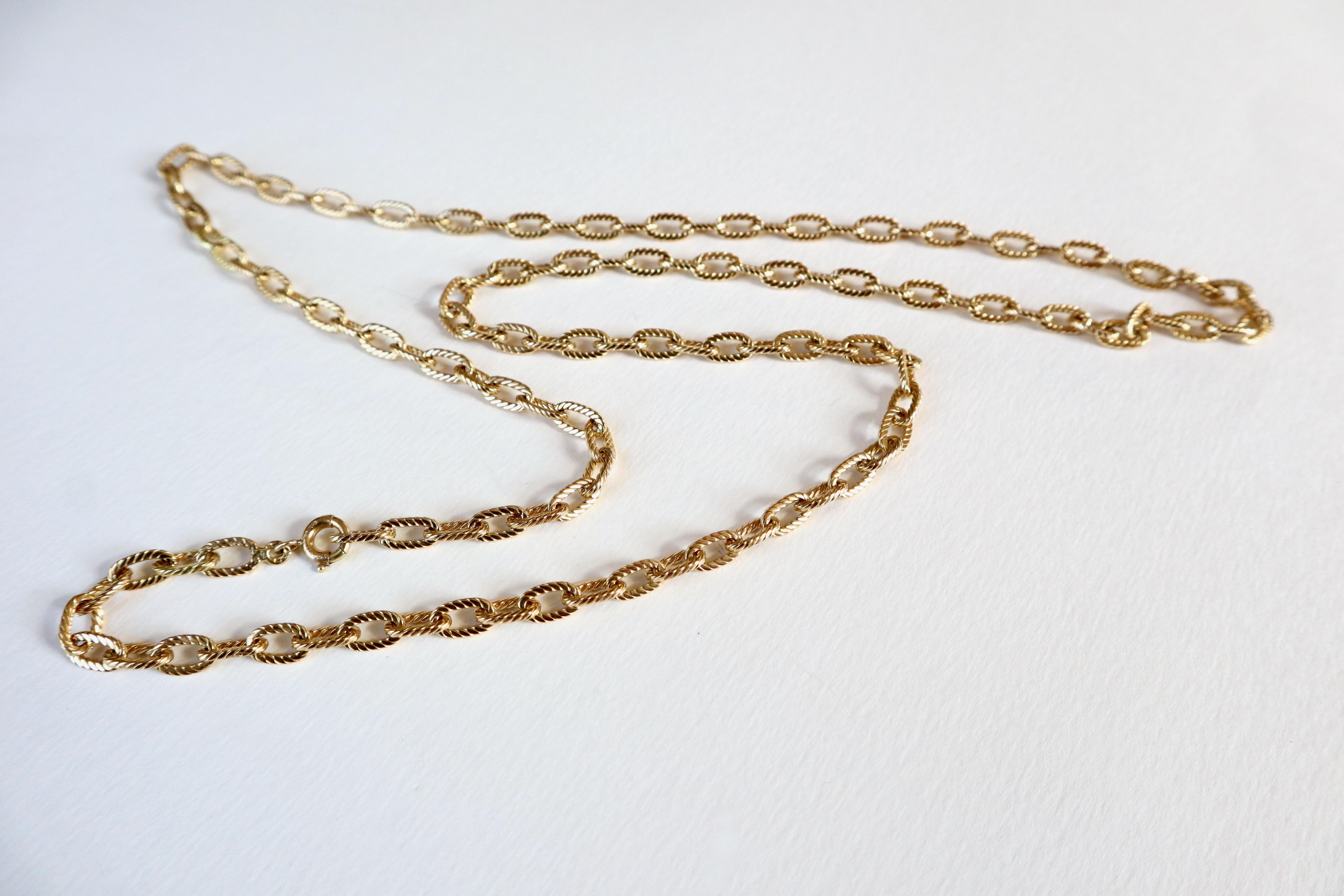 BOUCHERON Halskette Sautoir 18 Karat Gelbgold Lange Halskette 1960 im Angebot 1