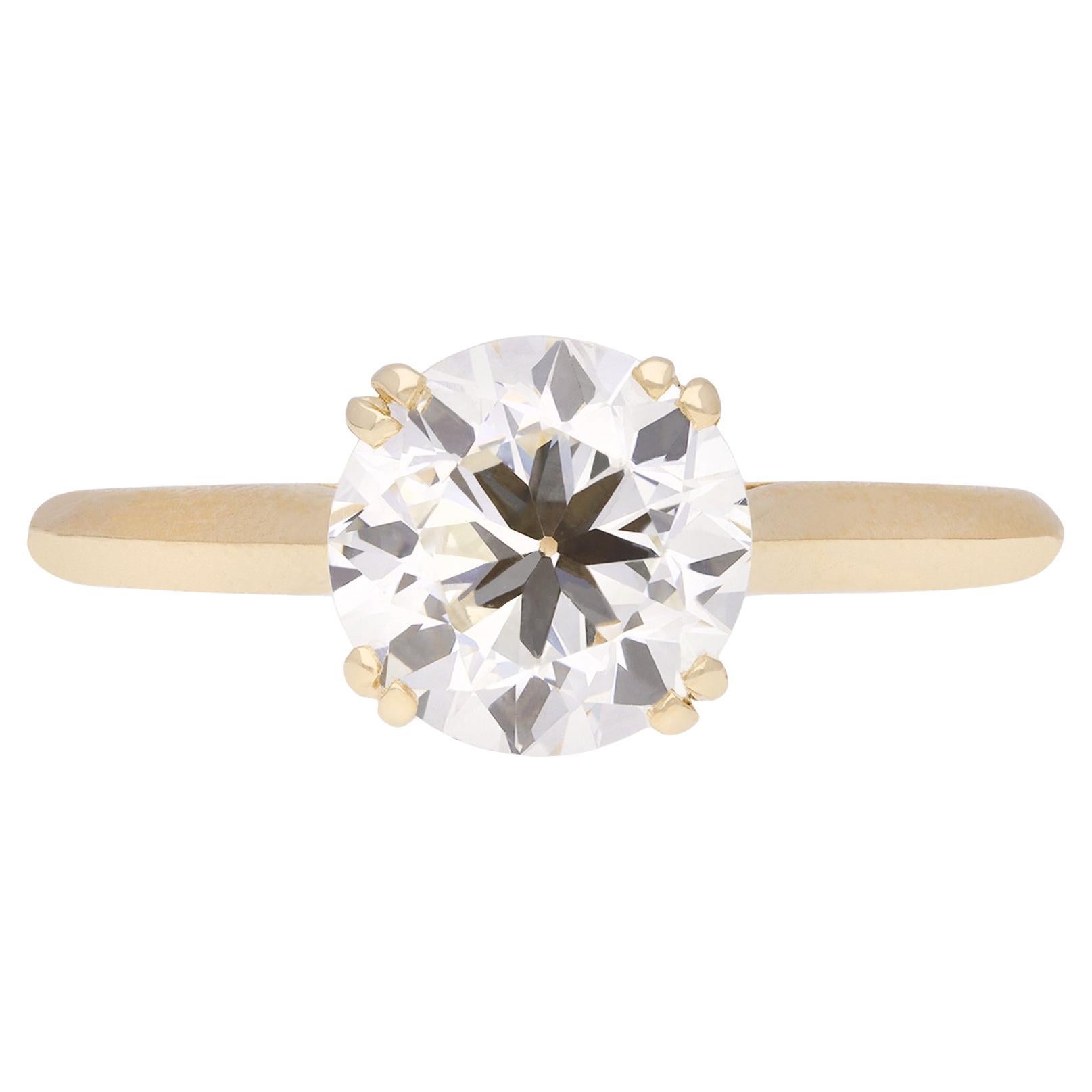 Boucheron 2.04 carat diamond engagement ring, French, circa 1960. For Sale