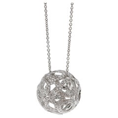 Boucheron Openwork Flower Diamond White Gold Necklace