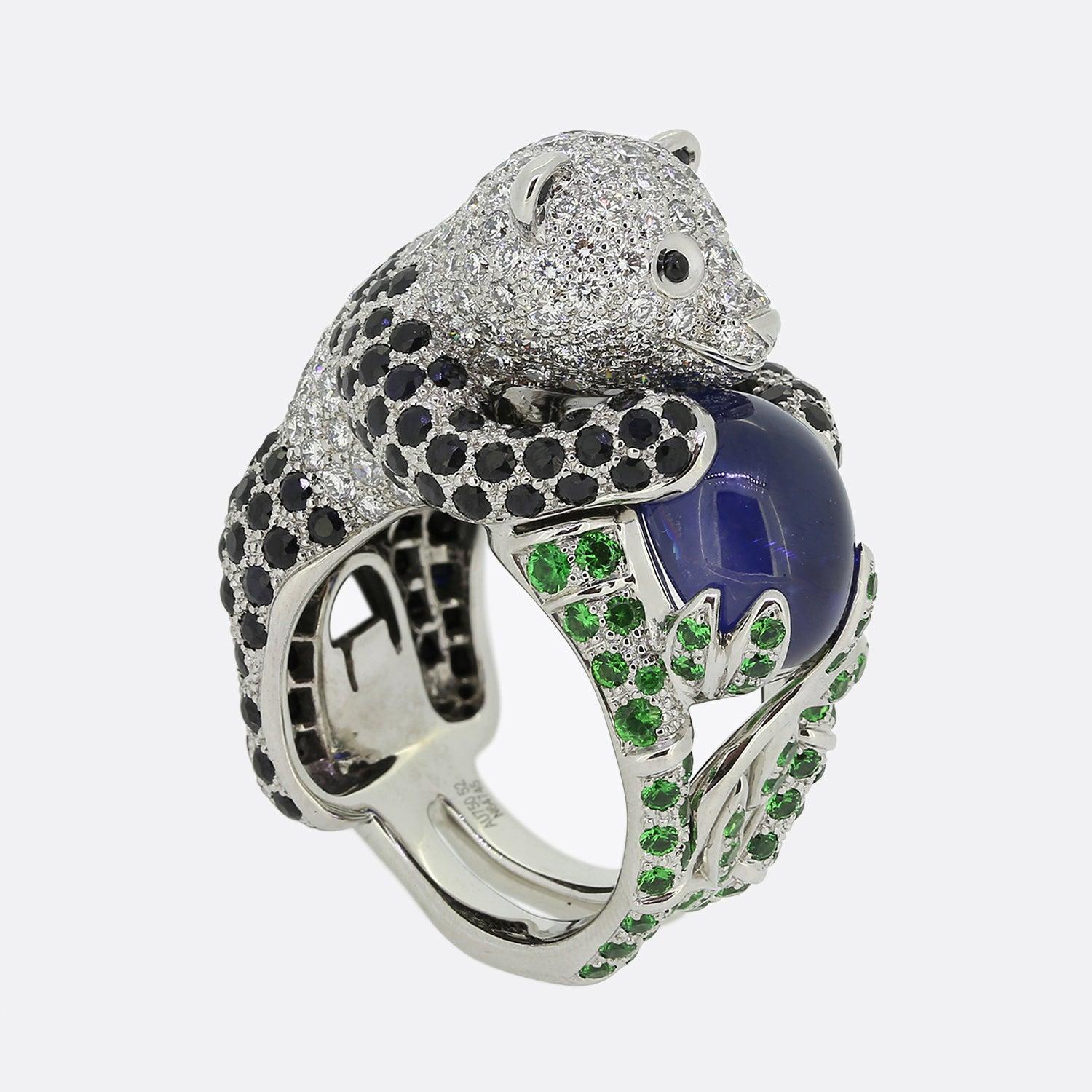 Round Cut Boucheron Panda Ring Size L (52)