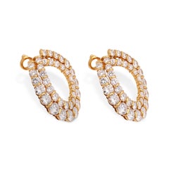 Boucheron Paris 12.40 carat diamond 18k yellow gold hoop earrings