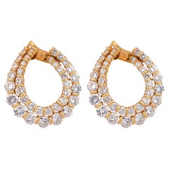 Boucheron Paris 12.40 carat diamond 18k yellow gold hoop earrings