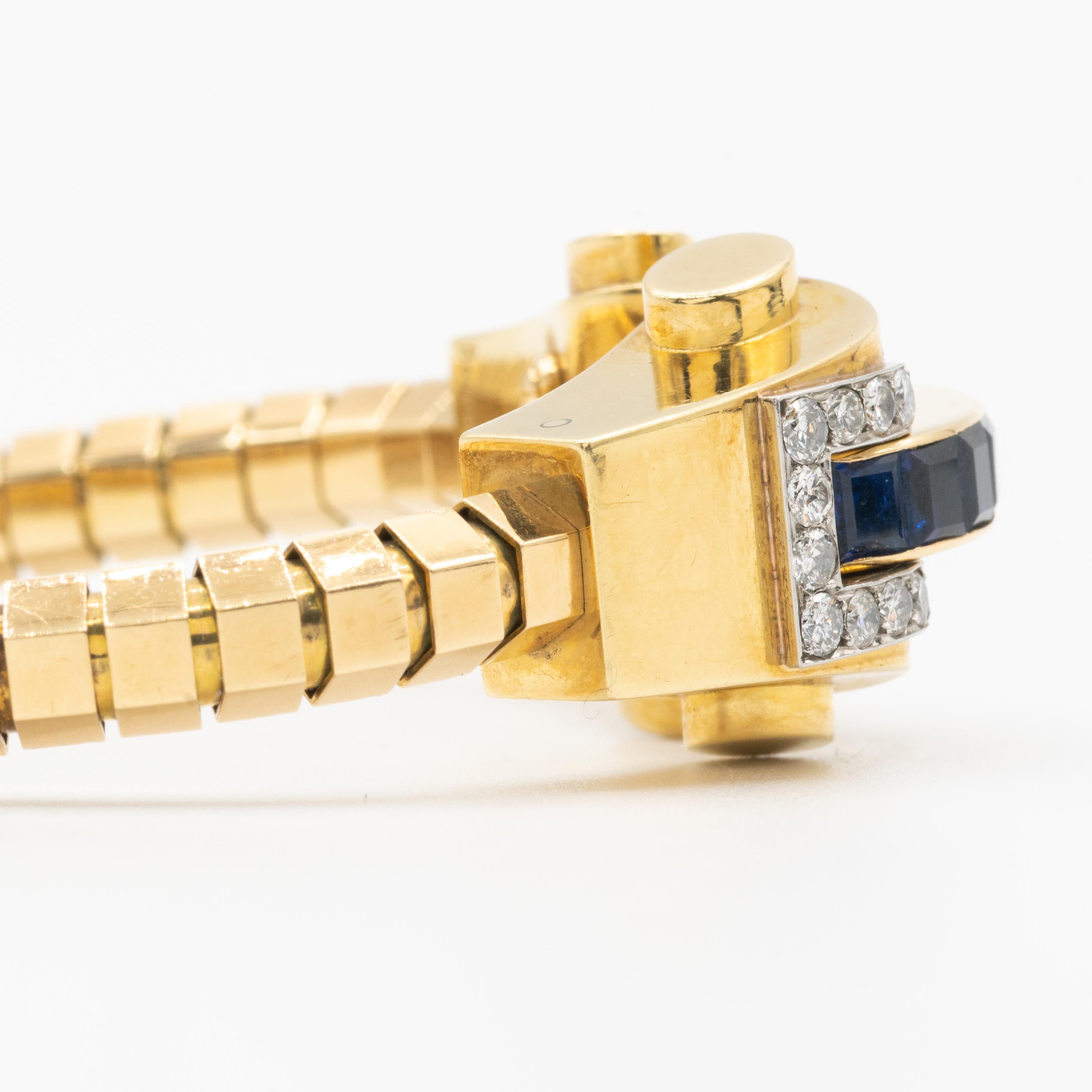 Women's or Men's Boucheron Paris 18 Karat 2.70 Sapphire 1.50 Carat Diamond Bracelet Original Box For Sale