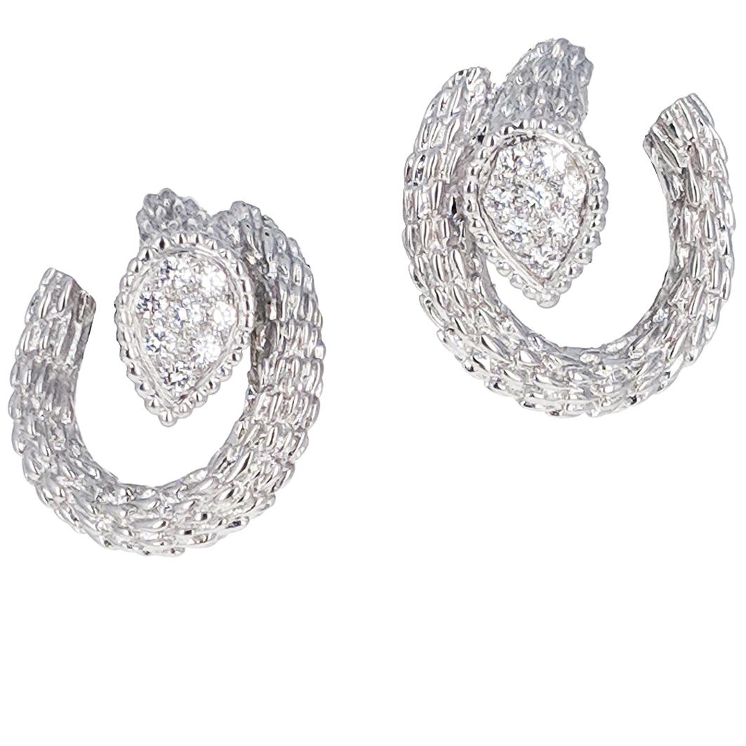 Boucheron Paris Diamond Gold Serpent Bohème Clip Earrings