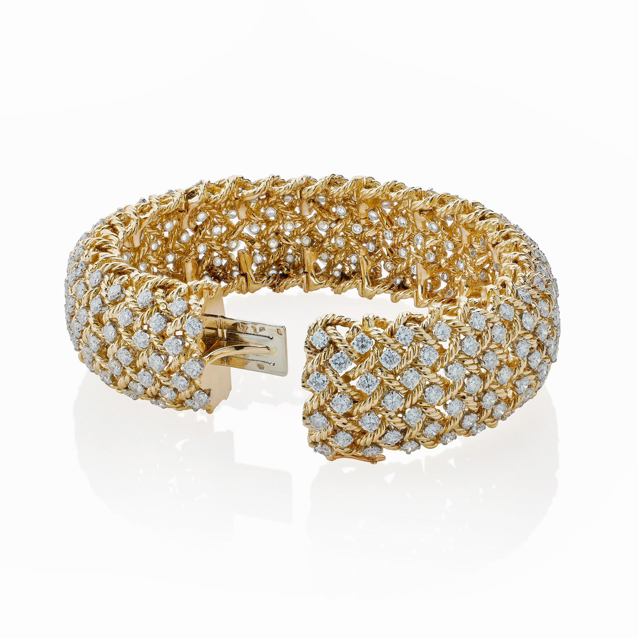 Boucheron Paris 18K Gold und Diamant Armband, Verger Frères (Moderne)