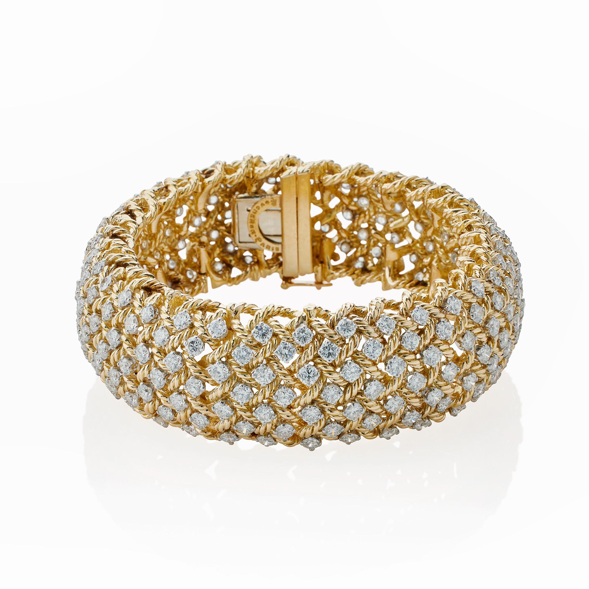 Boucheron Paris 18K Gold und Diamant Armband, Verger Frères (Rundschliff)