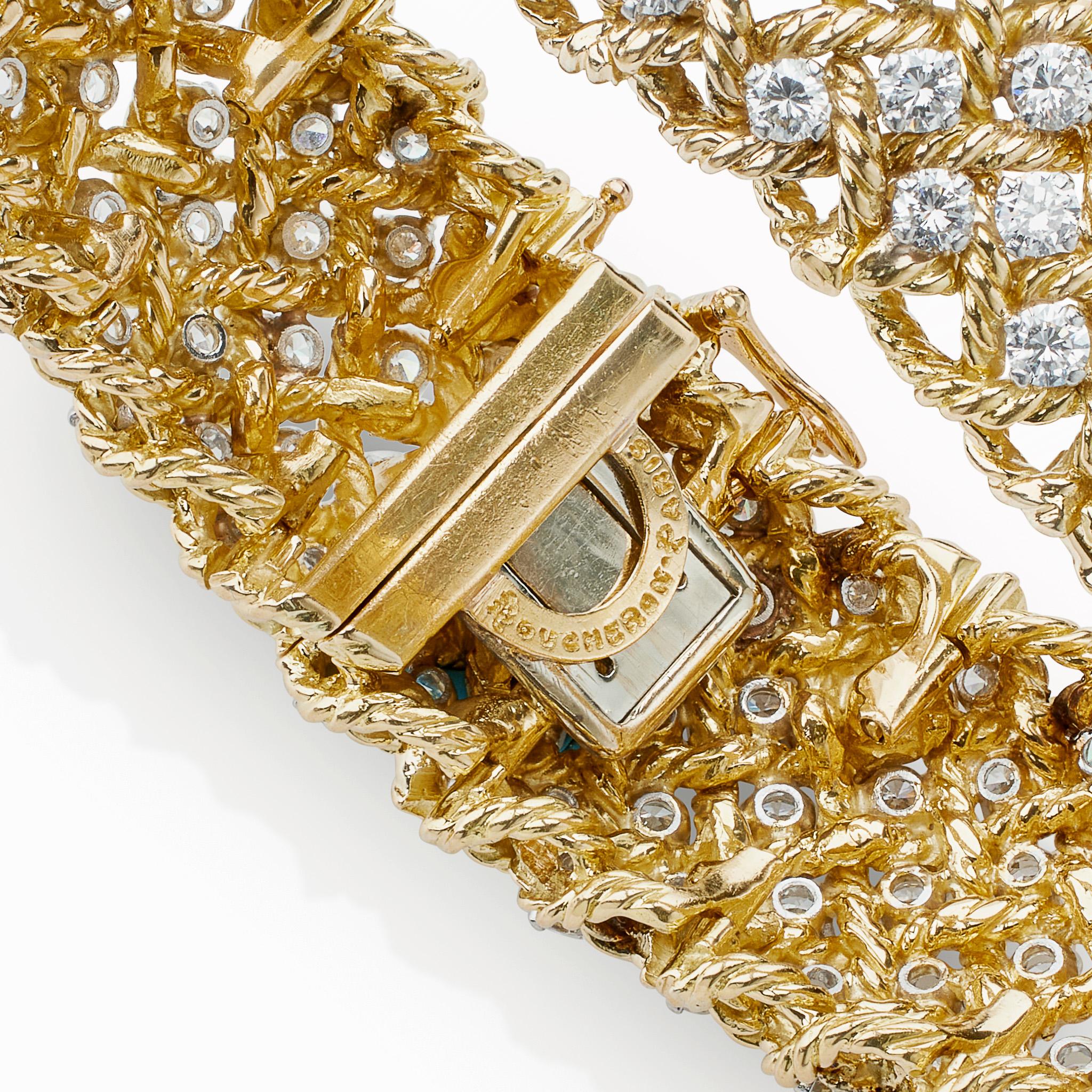 Boucheron Paris 18K Gold und Diamant Armband, Verger Frères im Zustand „Hervorragend“ in New York, NY
