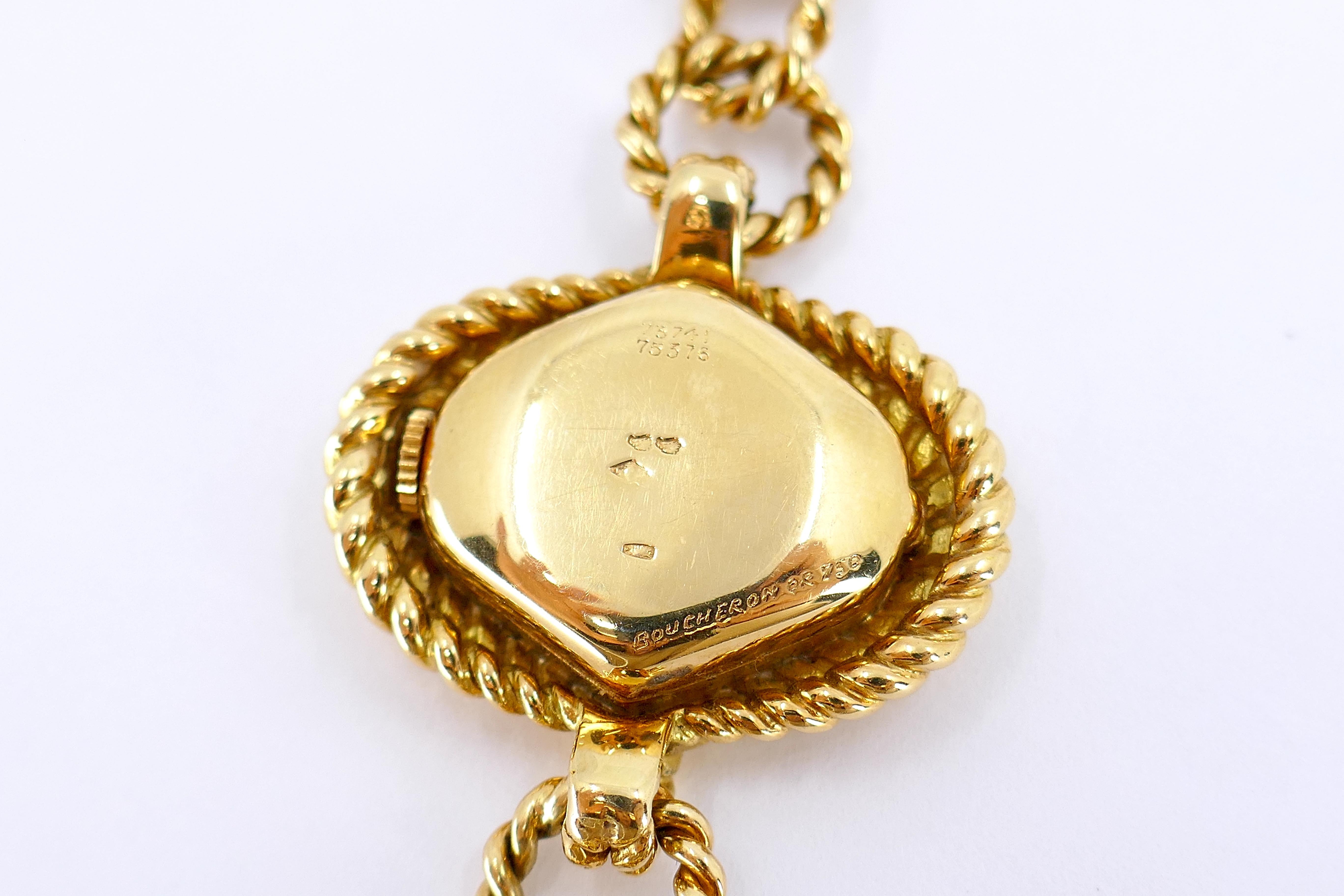 Boucheron Paris 18k Gold Braided Watch For Sale 1